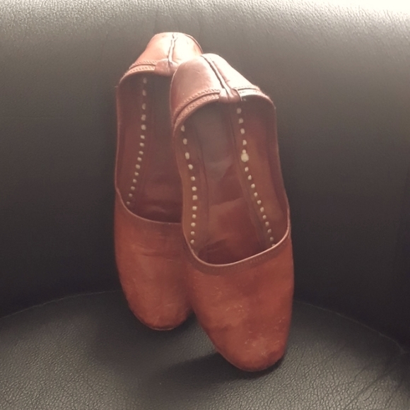 Handmade Camel Leather Flats from India. Tan. Size 8 - Picture 7 of 16